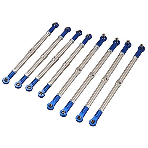 8 stücke Metall Push Rod Pushrod Link Rod Links Spannschloss 5319X 5338R for 1/10 Traxxas Summit Revo E-Revo 2,0 RC Auto Upgrade Teile von RWEQUTES