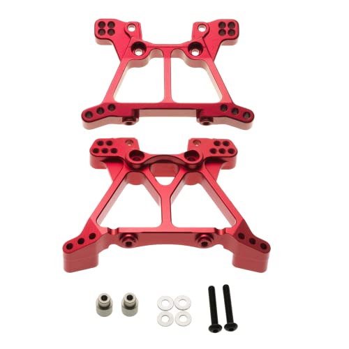 Metall-Montageplatte for vordere und hintere Stoßdämpferbrücke 6838 6839 for 1/10 Traxxas Slash Stampede 4X4 VXL RC-Auto-Upgrade-Teile(Rood) von RWEQUTES