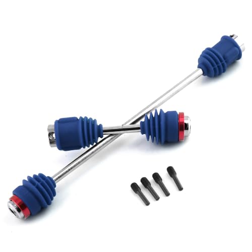 Metall-Stahl-Mittelantriebswelle CVD-Antriebswelle mit Staubmanschetten 5650R for 1/10 Traxxas Summit Old E-Revo Upgrade-Teilezubehör(Blauw) von RWEQUTES