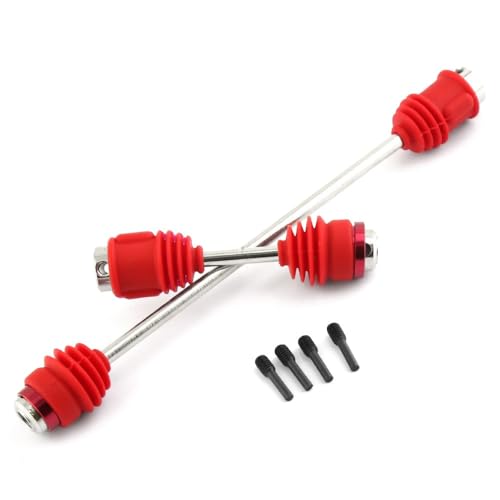 Metall-Stahl-Mittelantriebswelle CVD-Antriebswelle mit Staubmanschetten 5650R for 1/10 Traxxas Summit Old E-Revo Upgrade-Teilezubehör(Rood) von RWEQUTES