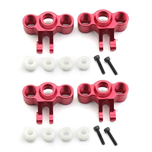 Metall Vorder- und Hinterachsträger Knuckle Arm 7034 for 1/16 Traxxas Slash E-Revo Summit RC Auto Upgrade Teile Zubehör(4pcs Red) von RWEQUTES