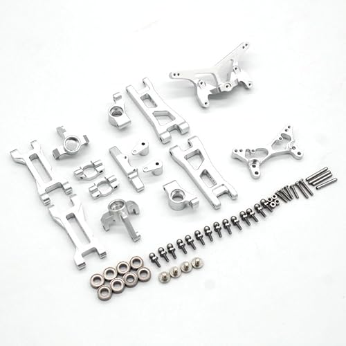 RWEQUTES 1/24 Micro-B 2WD Buggy RTR LOS00007 Metallzubehör Schwinge C-Sitz Lenkbecher Hinterrad Sitzteile 7-teiliges Set(Silver) von RWEQUTES