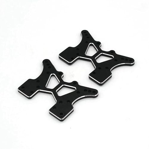 RWEQUTES 2 x Stoßdämpferturm EA1004 aus Metall für JLB Racing Cheetah 11101 21101 J3 Speed 1/10 RC Car Upgrade Teile (schwarz) von RWEQUTES