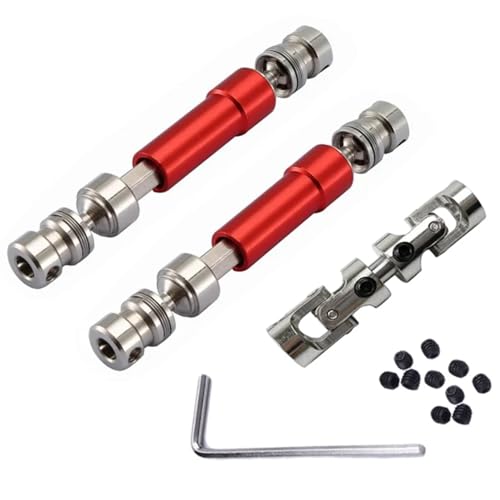 RWEQUTES 3 stücke Metall Antriebswelle CVD Antriebswelle for MN128 MN86 MN86S MN86K MN86KS MN G500 1/12 RC Auto Upgrade Teile Zubehör(Rood) von RWEQUTES