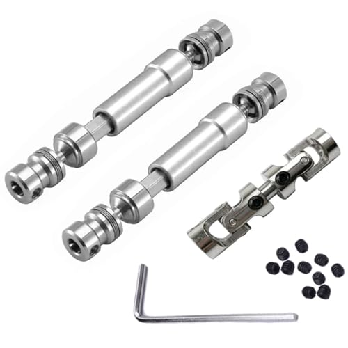 RWEQUTES 3 stücke Metall Antriebswelle CVD Antriebswelle for MN128 MN86 MN86S MN86K MN86KS MN G500 1/12 RC Auto Upgrade Teile Zubehör(Silver) von RWEQUTES
