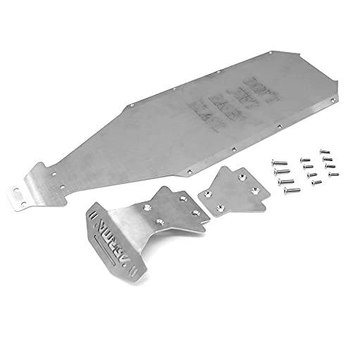 RWEQUTES 3 stücke Metall Edelstahl Chassis Rüstung Schutz Schutz Skid Platte for Arrma Kraton EXB 1/8 RC Auto Upgrade Teile von RWEQUTES