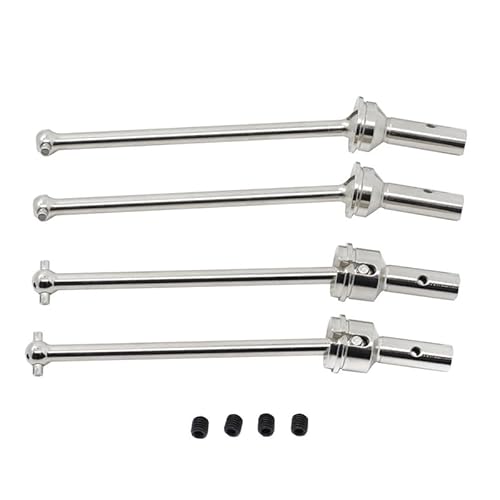RWEQUTES 4 Stück Metall Antriebswelle vorne und hinten CVD für Arrma 1/8 Typhon 1/7 Infraction Limitless 6S RC Car Upgrade Teile (2) (Silber) von RWEQUTES