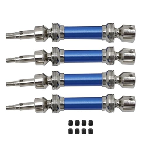 RWEQUTES 4 Stück Metall vordere und hintere Antriebswelle CVD for Arrma 1/8 Infraction Vendetta 3S BLX RC Auto Upgrade Teile Zubehör(Blauw) von RWEQUTES
