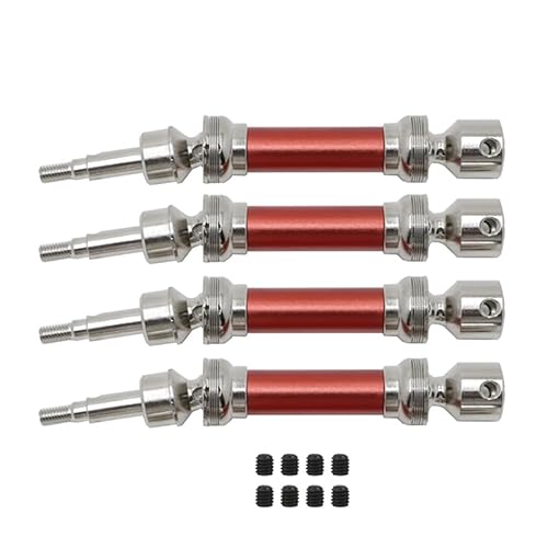 RWEQUTES 4 Stück Metall vordere und hintere Antriebswelle CVD for Arrma 1/8 Infraction Vendetta 3S BLX RC Auto Upgrade Teile Zubehör(Rood) von RWEQUTES