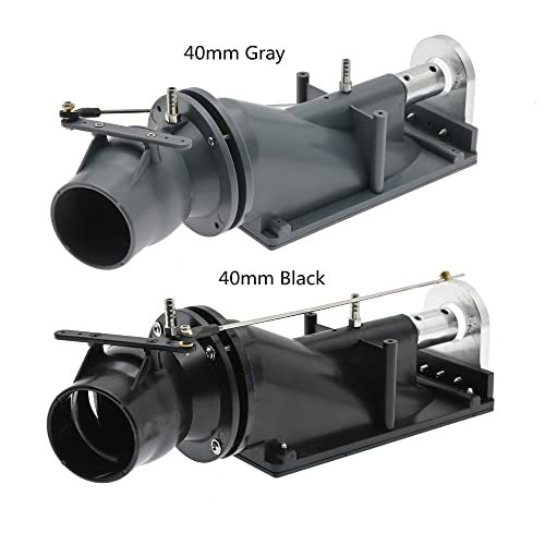 RWEQUTES 40mm Wasser Jet Thruster Power Sprayer Pumpe Wasser Jet Pumpe mit 3 Klingen Propeller Fit 775 Motor for RC Jet Boot(Grey) von RWEQUTES