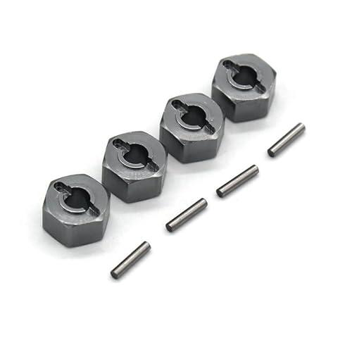 RWEQUTES 4Pcs Metall 12Mm Rad Hex Hub Adapter for MJX H16 16207 16208 16209 16210 1/16 RC Auto Upgrades Teile Zubehör(Grey) von RWEQUTES