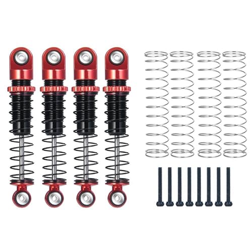 RWEQUTES 4Pcs Metall Stoßdämpfer Dämpfer for Axial SCX24 AXI90081 AXI00001 AXI00002 1/24 RC Crawler Auto Teile von RWEQUTES