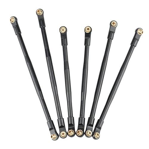RWEQUTES 6 Pcs Metall Link Rod Linkage Zugstange Set for AXIAL RBX10 Ryft 1/10 RC Crawler Upgrade Teile Zubehör(Zwart) von RWEQUTES
