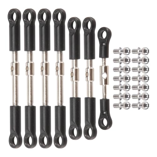 RWEQUTES 7Pcs Vorne Hinten Spurstange Servo Link Stange mit Kugelkopf Schraube for Wltoys 144001 144010 124017 124019 RC Auto Ersatz von RWEQUTES