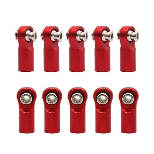 RWEQUTES Kletterauto für TRX4 SCX10 M4 1:10 Metall-Trolley-Kugelschnalle, Kletterauto mit Spurstange zum Verbinden des Metallkugelkopfs, rote Teile (rot) von RWEQUTES