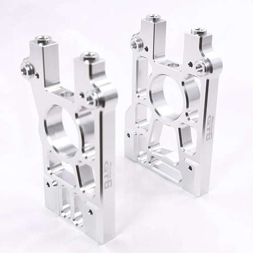RWEQUTES Kompatibel mit der linken und rechten Mitteldiff-Differentialstrebenhalterung aus Aluminium for 1/5 RC-Auto L-osi 5ive t Upgrade-Teil(Left Right Silver) von RWEQUTES
