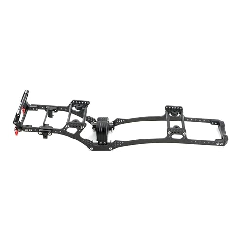 RWEQUTES LCG Carbon Fiber Chassis Kit Rahmen Schiene Skid Platte Getriebe Bumper Set for SCX10 1/10 RC Crawler Auto DIY Upgrades Teile von RWEQUTES