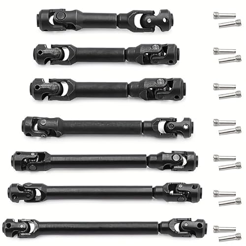 RWEQUTES Metal Flower Key Drive Shaft Steel Heavy-Duty Drive Shaft for 1/10 RC Car Crawler Axial SCX10 90046 AXI03007 TRX4 Redcat Gen8(127-186mm 1pcs) von RWEQUTES