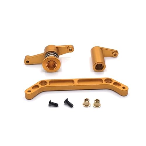 RWEQUTES Metall Lenkung Lenkung Kurbel Set for JLB Racing Cheetah 11101 21101 J3 Geschwindigkeit 1/10 RC Auto Teile, 2(Yellow) von RWEQUTES