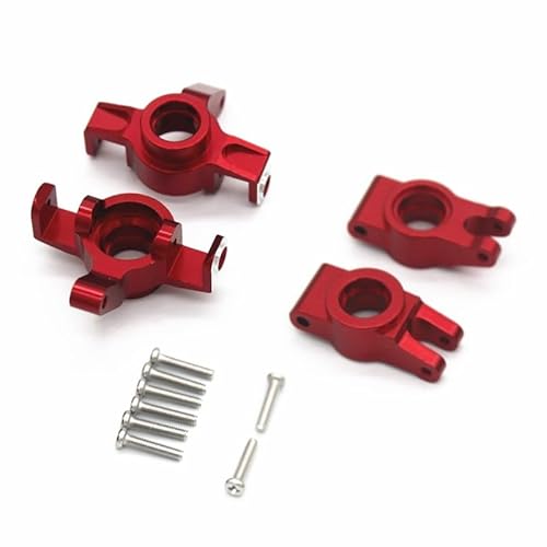 RWEQUTES Metall Lenkung Tasse Lenkung Block for MJX Hyper Go 14301 14302 1/14 RC Auto Upgrades Teile Zubehör(Rood) von RWEQUTES