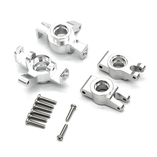 RWEQUTES Metall Lenkung Tasse Lenkung Block for MJX Hyper Go 14301 14302 1/14 RC Auto Upgrades Teile Zubehör(Silver) von RWEQUTES