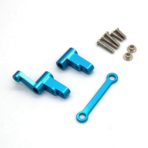 RWEQUTES Metall Lenkungskomponenten Lenkbaugruppe for MJX Hyper Go 14301 14302 1/14 RC Auto Upgrades Teile Zubehör(Blauw) von RWEQUTES