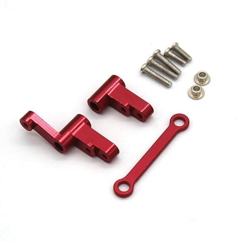 RWEQUTES Metall Lenkungskomponenten Lenkbaugruppe for MJX Hyper Go 14301 14302 1/14 RC Auto Upgrades Teile Zubehör(Rood) von RWEQUTES