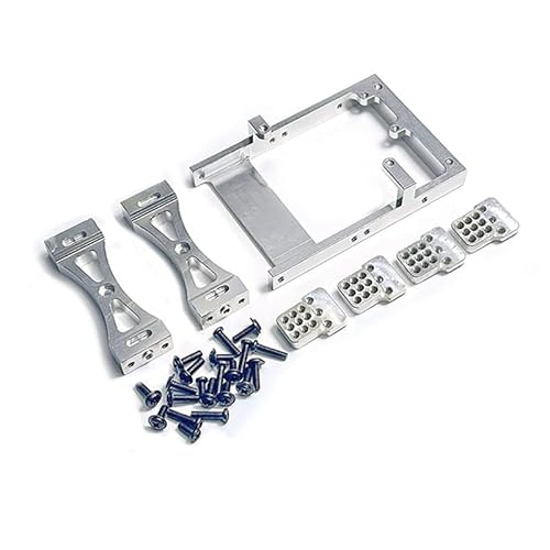 RWEQUTES Metall Servo Halterung Strahl Querträger Shock Mount for WPL C14 C24 B14 B24 1/16 RC Auto Upgrades Teile Kit 1(Silver) von RWEQUTES