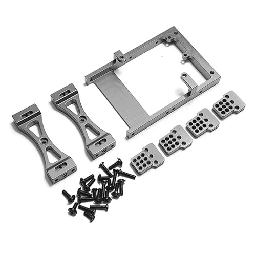 RWEQUTES Metall Servo Halterung Strahl Querträger Shock Mount for WPL C14 C24 B14 B24 1/16 RC Auto Upgrades Teile Kit 1(Titanium Color) von RWEQUTES