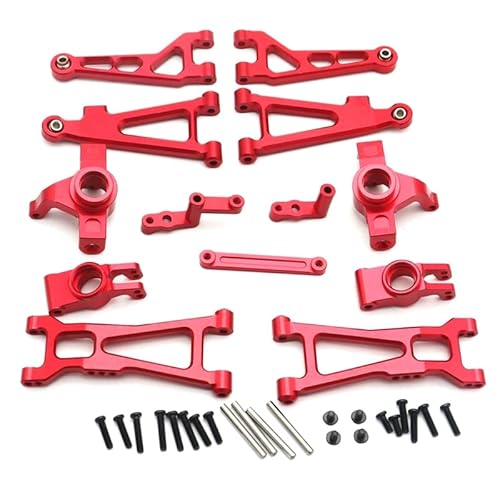 RWEQUTES Metall-Upgrade-Teile-Set, Schwenkarm-Lenkschale for Haiboxing HBX 16889 16890 SG1601 SG1602 1/16 RC-Autozubehör(Rood) von RWEQUTES