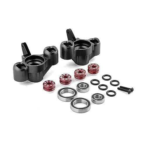 RWEQUTES Metall-Vorderachsschenkel und Hinterradnabenträger for 1/8 Arrma KRATON Outcast Notorious BLX 6S RC-Auto-Upgrade-Teile-Zubehör(Front Black) von RWEQUTES