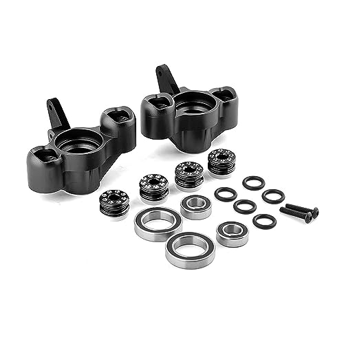 RWEQUTES Metall-Vorderachsschenkel und Hinterradnabenträger for 1/8 Arrma KRATON Outcast Notorious BLX 6S RC-Auto-Upgrade-Teile-Zubehör(Front Black-01) von RWEQUTES