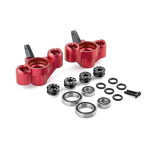 RWEQUTES Metall-Vorderachsschenkel und Hinterradnabenträger for 1/8 Arrma KRATON Outcast Notorious BLX 6S RC-Auto-Upgrade-Teile-Zubehör(Front Red) von RWEQUTES