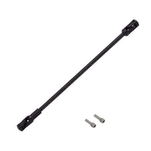 RWEQUTES Universalgelenk-Antriebswelle, Edelstahl, DIY, Schnittlänge, Antriebswelle für 1/10 LCG RC Crawler Robot SCX10 I II III TRX4 Capra (Schwarz, 1 Stück) von RWEQUTES