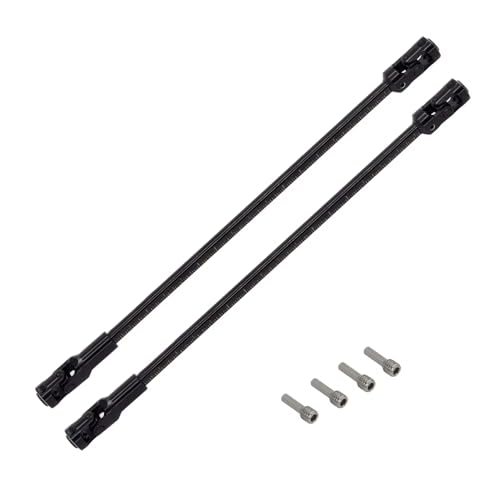 RWEQUTES Universalgelenk-Antriebswelle, Edelstahl, DIY, Schnittlänge, Antriebswelle für 1/10 LCG RC Crawler Robot SCX10 I II III TRX4 Capra (Schwarz, 2 Stück) von RWEQUTES
