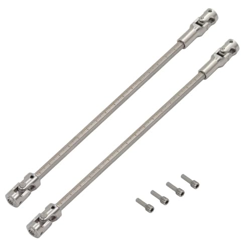 RWEQUTES Universalgelenk-Antriebswelle, Edelstahl, DIY, Schnittlänge, Antriebswelle für 1/10 LCG RC Crawler Robot SCX10 I II III TRX4 Capra (Silber, 2 Stück) von RWEQUTES