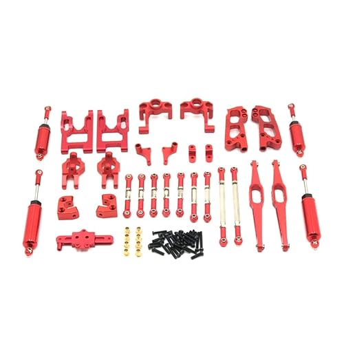 RWEQUTES Upgrade Metallteile Rc Auto Teile Set Zubehör Geeignet for Wltoys 1/12 12428 12423 12427 Rc Auto Teile FY01 02 03 Modell(Rood) von RWEQUTES
