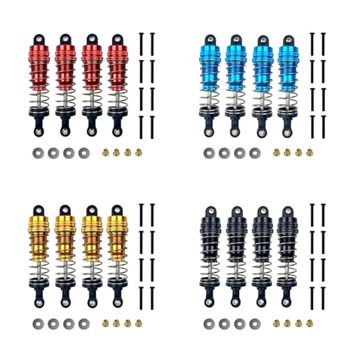 RWEQUTES for MN128 MN86 MN86S MN86K MN86KS MN G500 4 stücke Metall Stoßdämpfer Dämpfer 1/12 RC Crawler Auto Upgrade Teile(Rood) von RWEQUTES