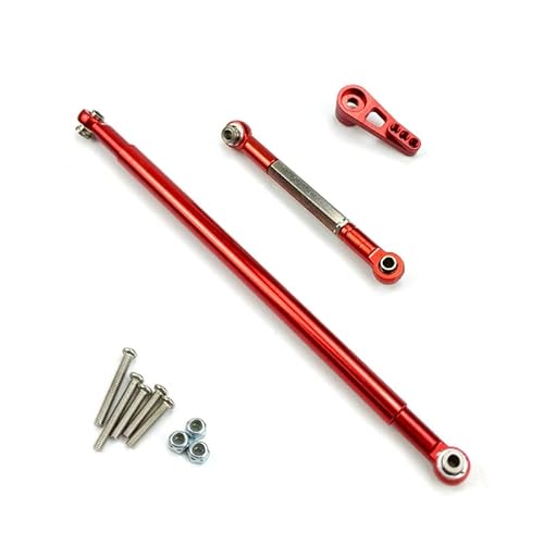 RWEQUTES for MN86S MN86 MN86KS MN86K MN G500 Upgrade Teile Metall Lenkung Zugstange Servo Link Stange 1/12 RC Auto Zubehör(Rood) von RWEQUTES