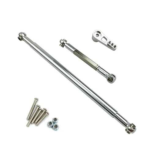 RWEQUTES for MN86S MN86 MN86KS MN86K MN G500 Upgrade Teile Metall Lenkung Zugstange Servo Link Stange 1/12 RC Auto Zubehör(Silver) von RWEQUTES