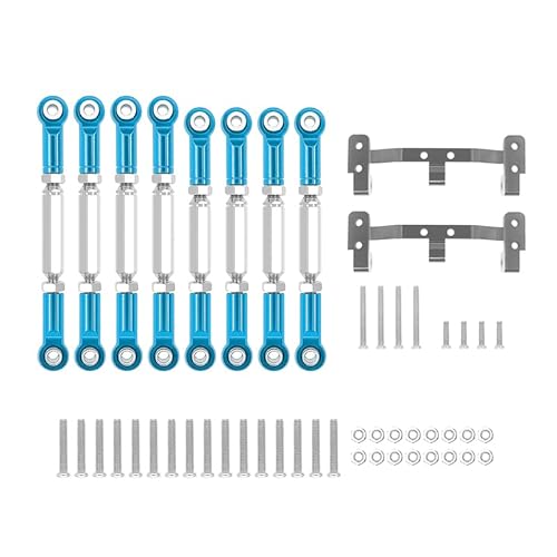 RWEQUTES for WPL C14 C24 C24-1 MN D90 MN99S Metall Chassis Zugstange Link Gestänge und Spurstange Halterung RC Auto Upgrade Teile(MN Blue) von RWEQUTES