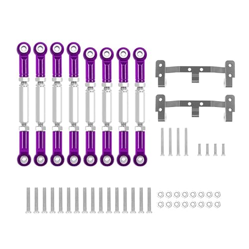 RWEQUTES for WPL C14 C24 C24-1 MN D90 MN99S Metall Chassis Zugstange Link Gestänge und Spurstange Halterung RC Auto Upgrade Teile(WPL Purple) von RWEQUTES