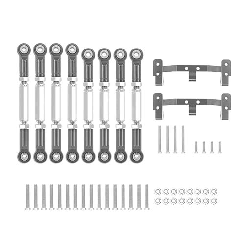 RWEQUTES for WPL C14 C24 C24-1 MN D90 MN99S Metall Chassis Zugstange Link Gestänge und Spurstange Halterung RC Auto Upgrade Teile(WPL Titanium) von RWEQUTES