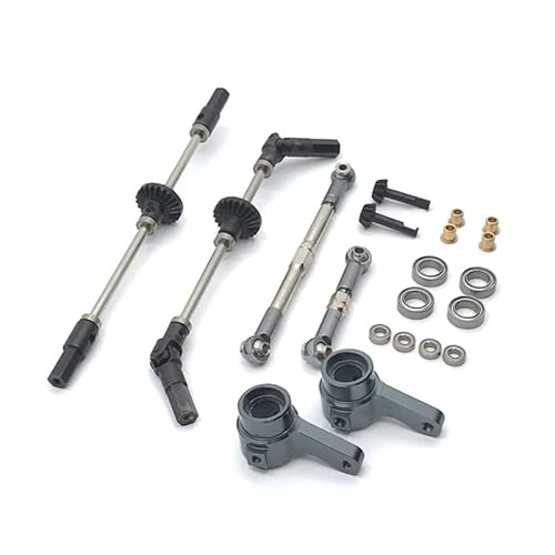 RWEQUTES for WPL C14 C24 C34 B14 B24 B16 B36 D12 MN D90 MN99S Metall Vorne Mitte Hinterachse Stahl Getriebe Antriebswelle RC Auto Upgrades Teile(MN 4x4) von RWEQUTES