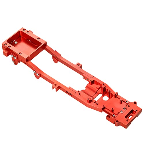 RWEQUTES for WPL D12 CNC Metall Körper Chassis Rahmen Strahl 1/10 RC Drift Auto DIY Upgrade Teile Zubehör(Rood) von RWEQUTES