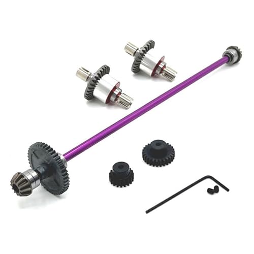 RWEQUTES for Wltoys 124016 124017 124019 124007 124008 RIaarIo AM-X12 Metall Differential und Zentrale Antriebswelle Montage 1/12 Upgrade Teile(Purple) von RWEQUTES