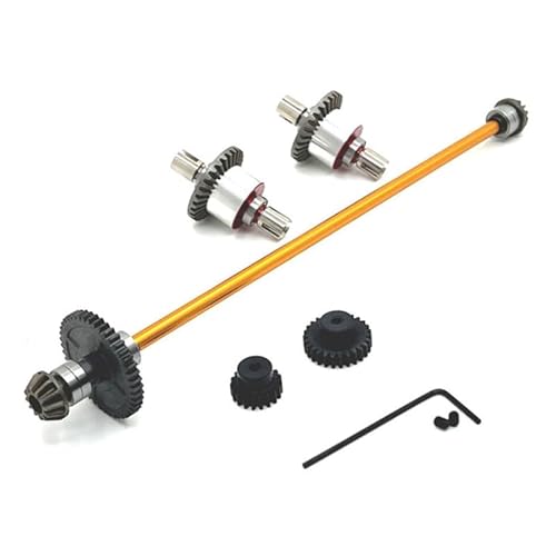 RWEQUTES for Wltoys 124016 124017 124019 124007 124008 RIaarIo AM-X12 Metall Differential und Zentrale Antriebswelle Montage 1/12 Upgrade Teile(Yellow) von RWEQUTES