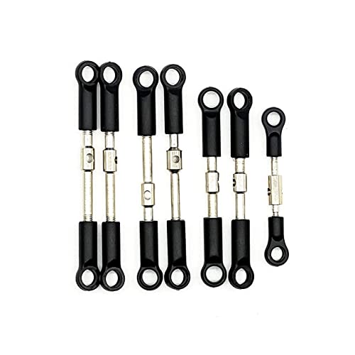 RWEQUTES for Wltoys 144001 144002 144010 124007 124016 124017 124019 7Pcs Vorne Hinten Spurstange Gestänge Servo Link Rod Set RC Auto Ersatzteile(A) von RWEQUTES