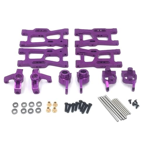 RWEQUTES for Wltoys 144001 144010 124007 124008 124016 124018 124019 Metall Suspension Arme Lenkung Block Hub Träger for Upgrade Teile(Purple) von RWEQUTES