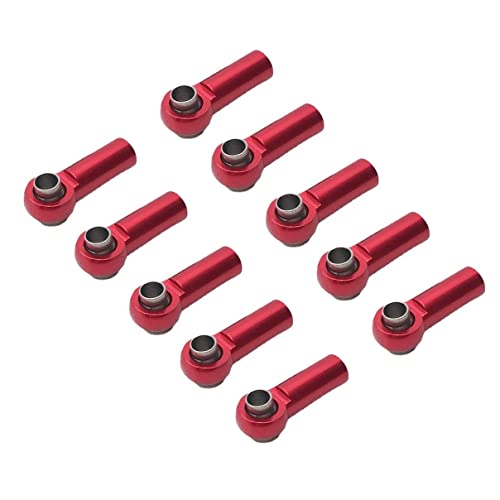 RWEQUTES for Wltoys A959 12428 144001 WPL C14 C24 MN D90 MN99S 10Pcs Metall M 2,5 Link Stange Spurstangenkopf kugelgelenk RC Auto Upgrades Teile(Rood) von RWEQUTES